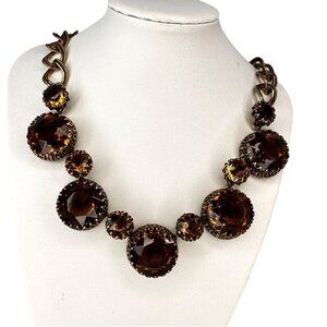 Henkel & Grosse for Dior Rootbeer Art Glass Necklace Vintage Dog Tooth Setting